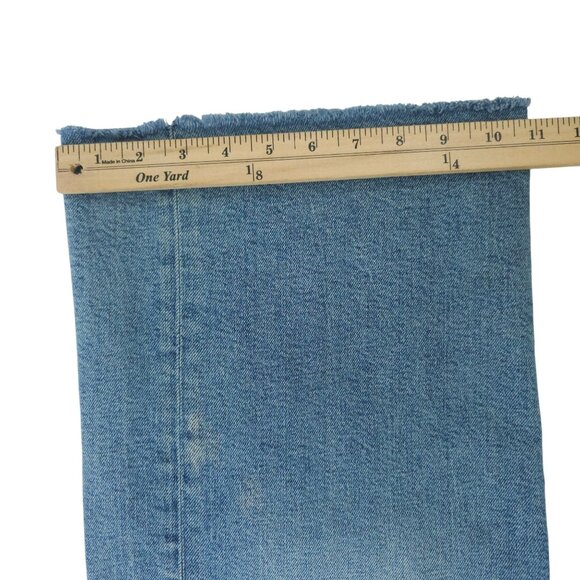 Banana Republic Crop Denim Womens Size 30 Mid Rise Wide Leg Raw Hem Jeans - Picture 6 of 15